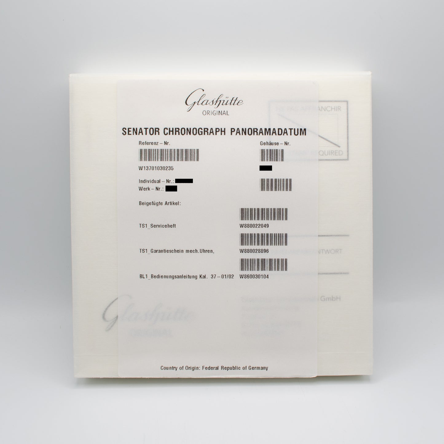 Unworn Glashütte Original Senator Chronograph Panorama Date