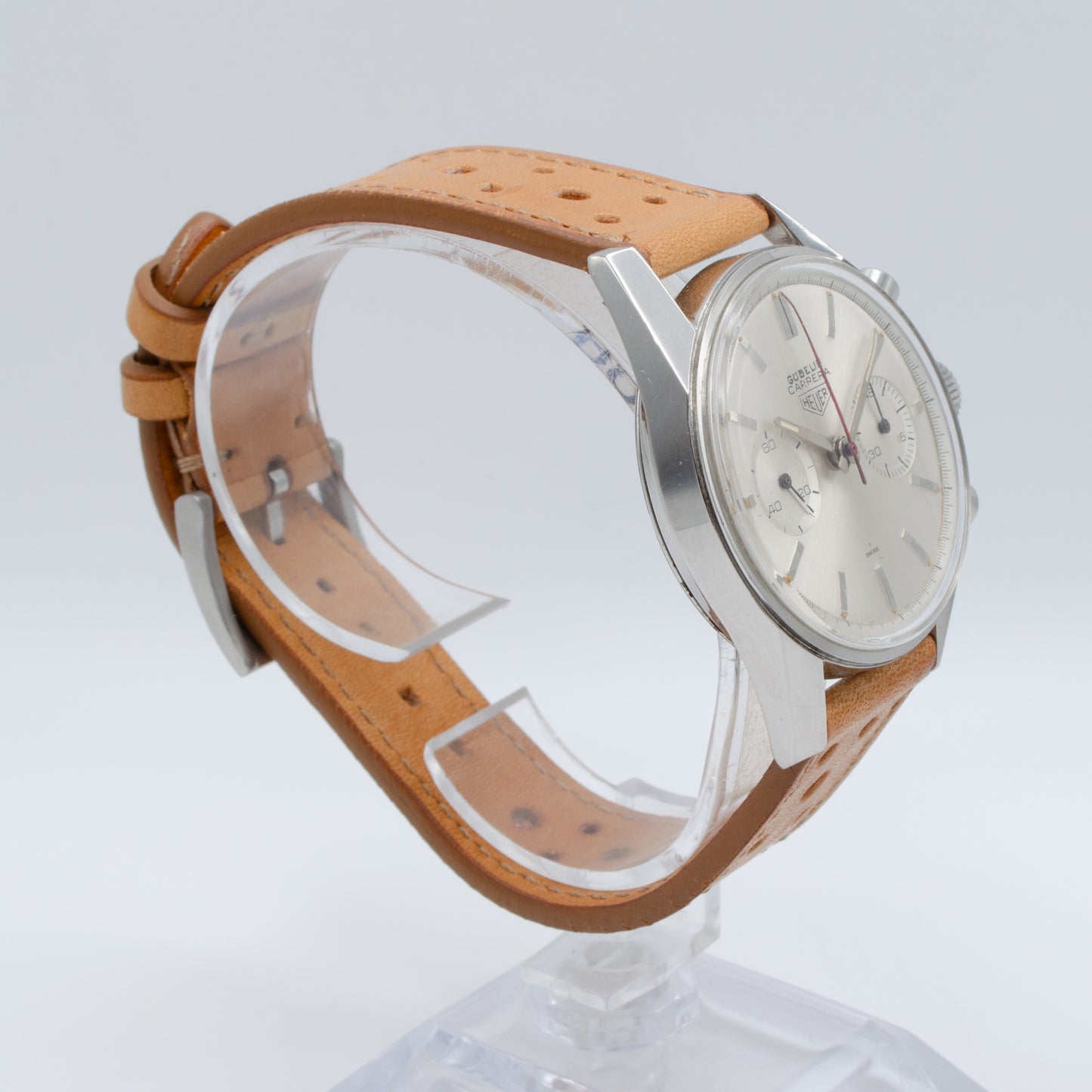 Heuer Carrera 3647S watch with Gübelin Signature on Leather strap