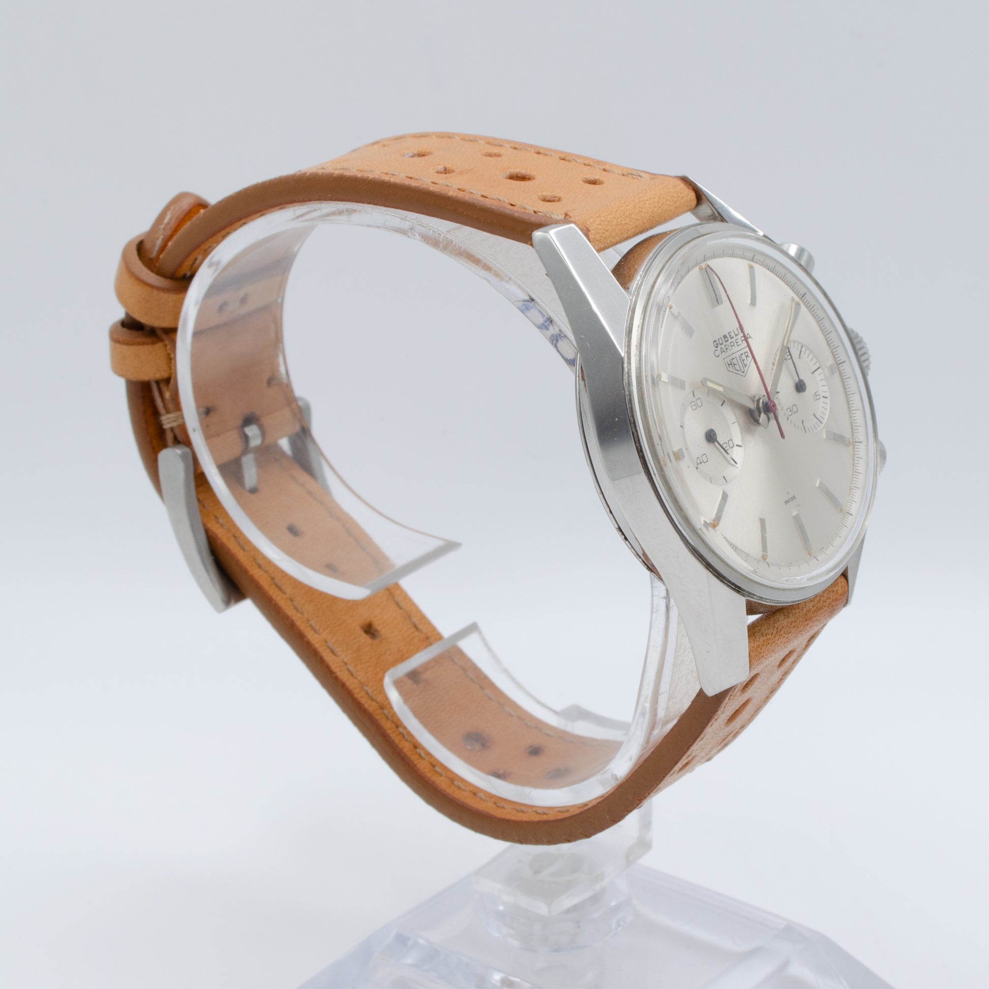 Heuer Carrera 3647S watch with Gübelin Signature on Leather strap