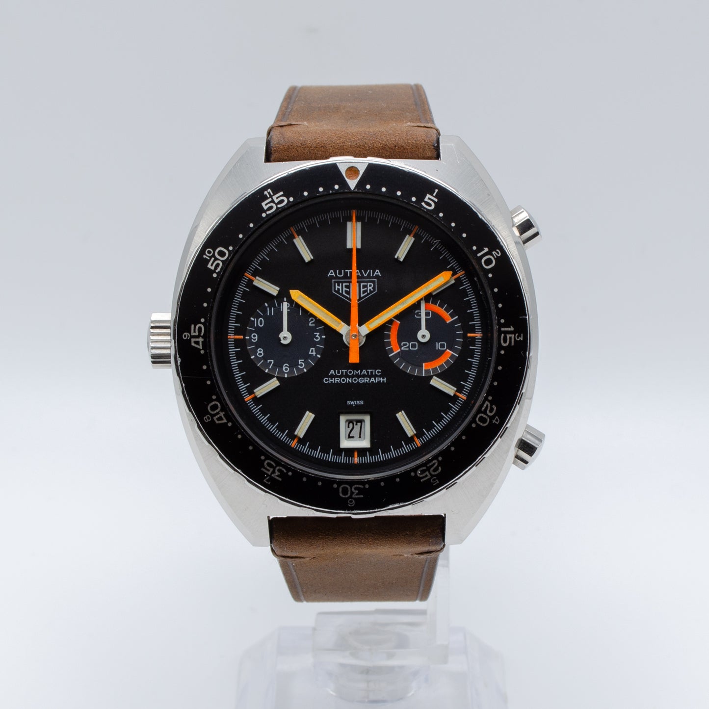 Vintage 1970's Rare Heuer Autavia watch in near mint condition.