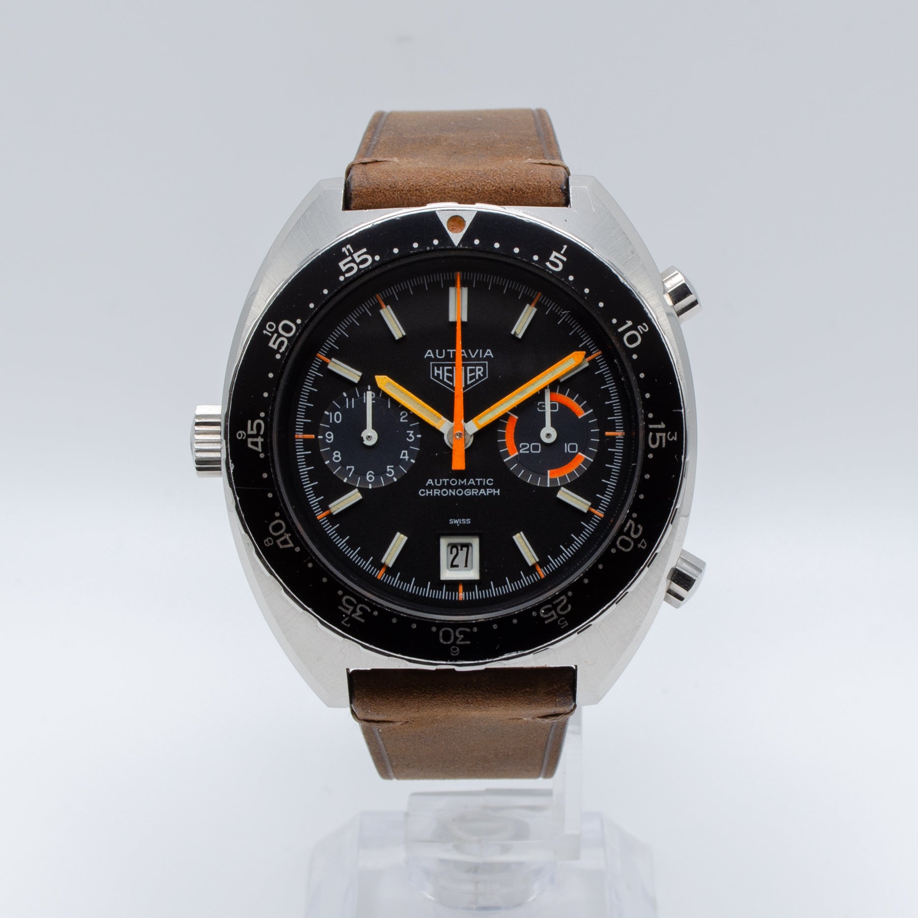 Vintage 1970's Rare Heuer Autavia watch in near mint condition.