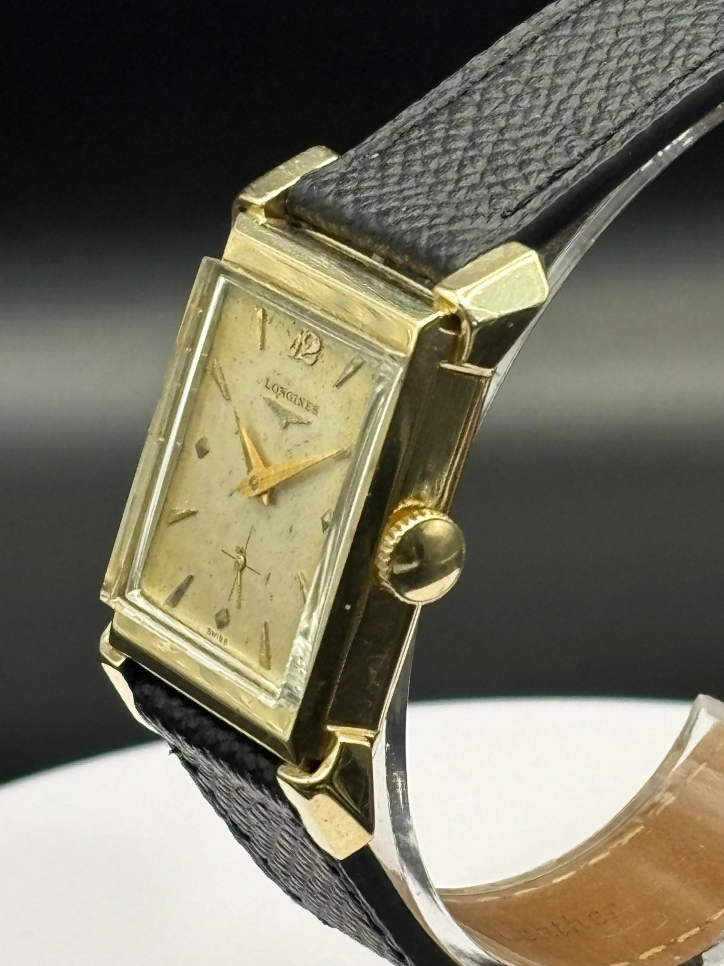 Longines 1940's vintage watch on leather strap