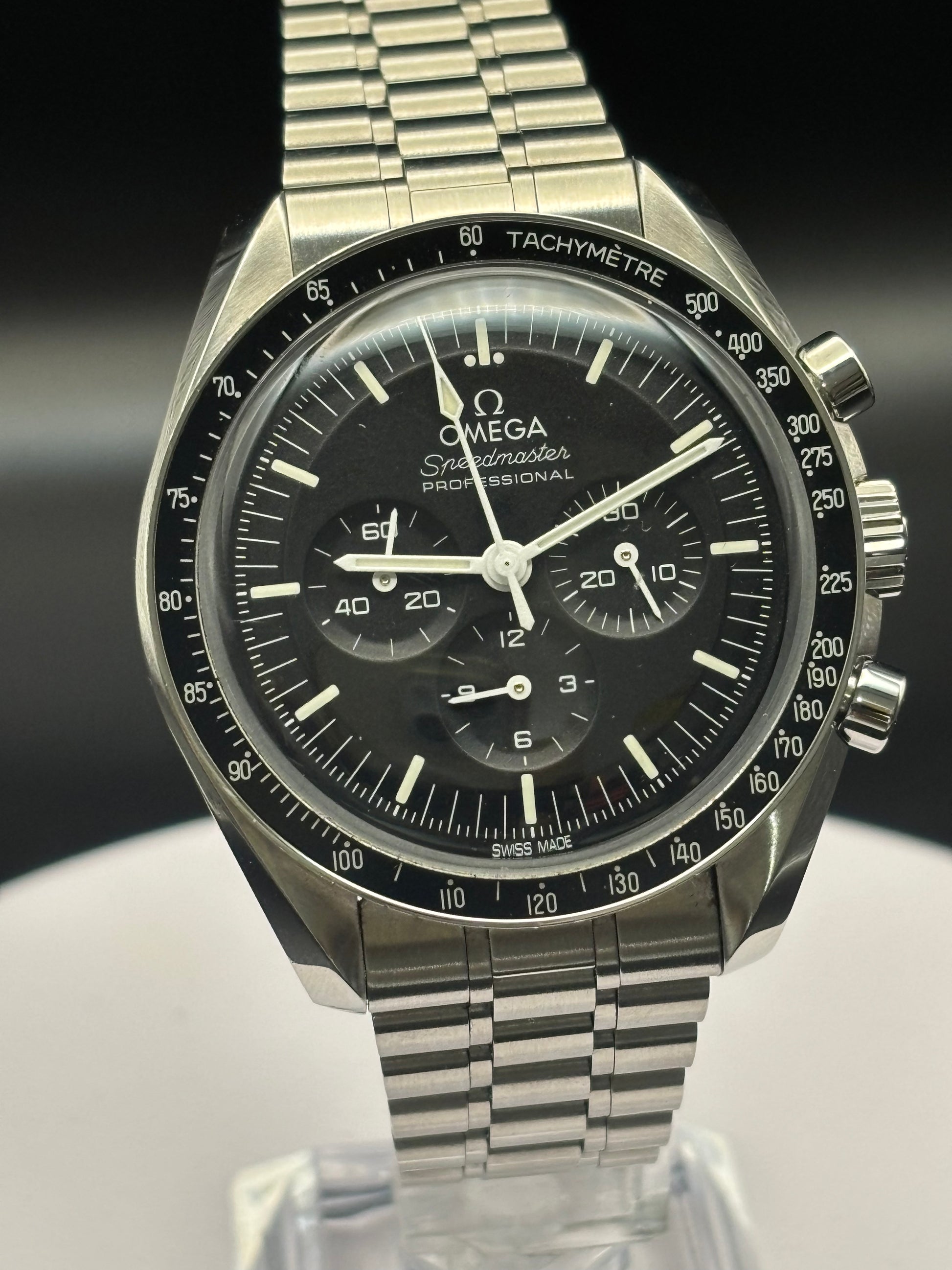 Omega Speedmaster Moonwatch on steel bracelet
