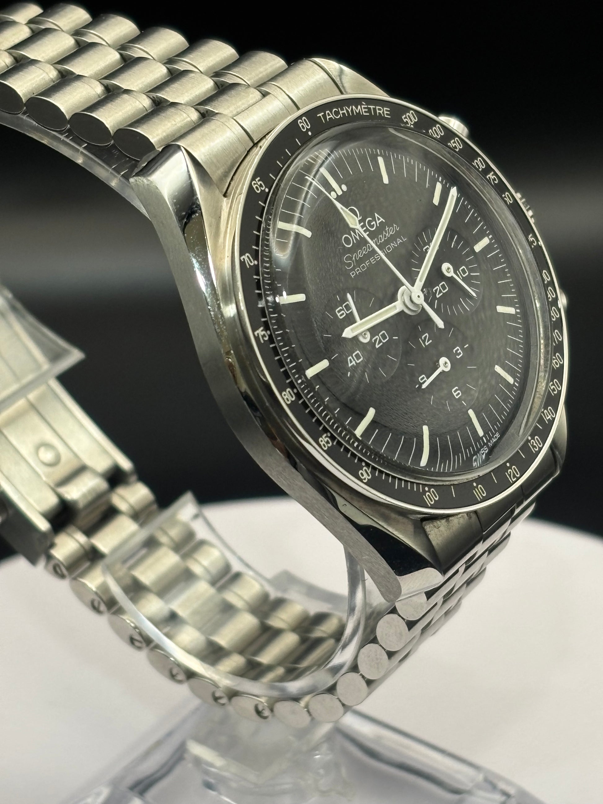 Omega Speedmaster Moonwatch on steel bracelet