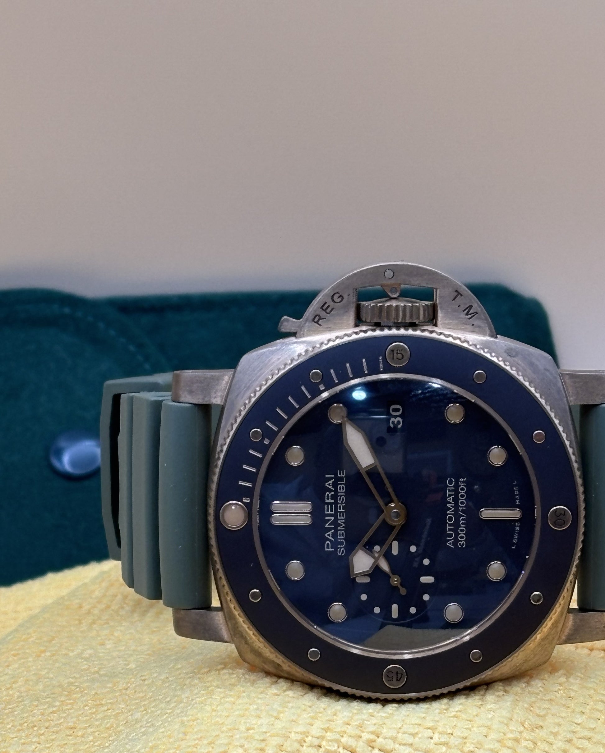 Panerai Bronzo submersible watch on a Panerai band.