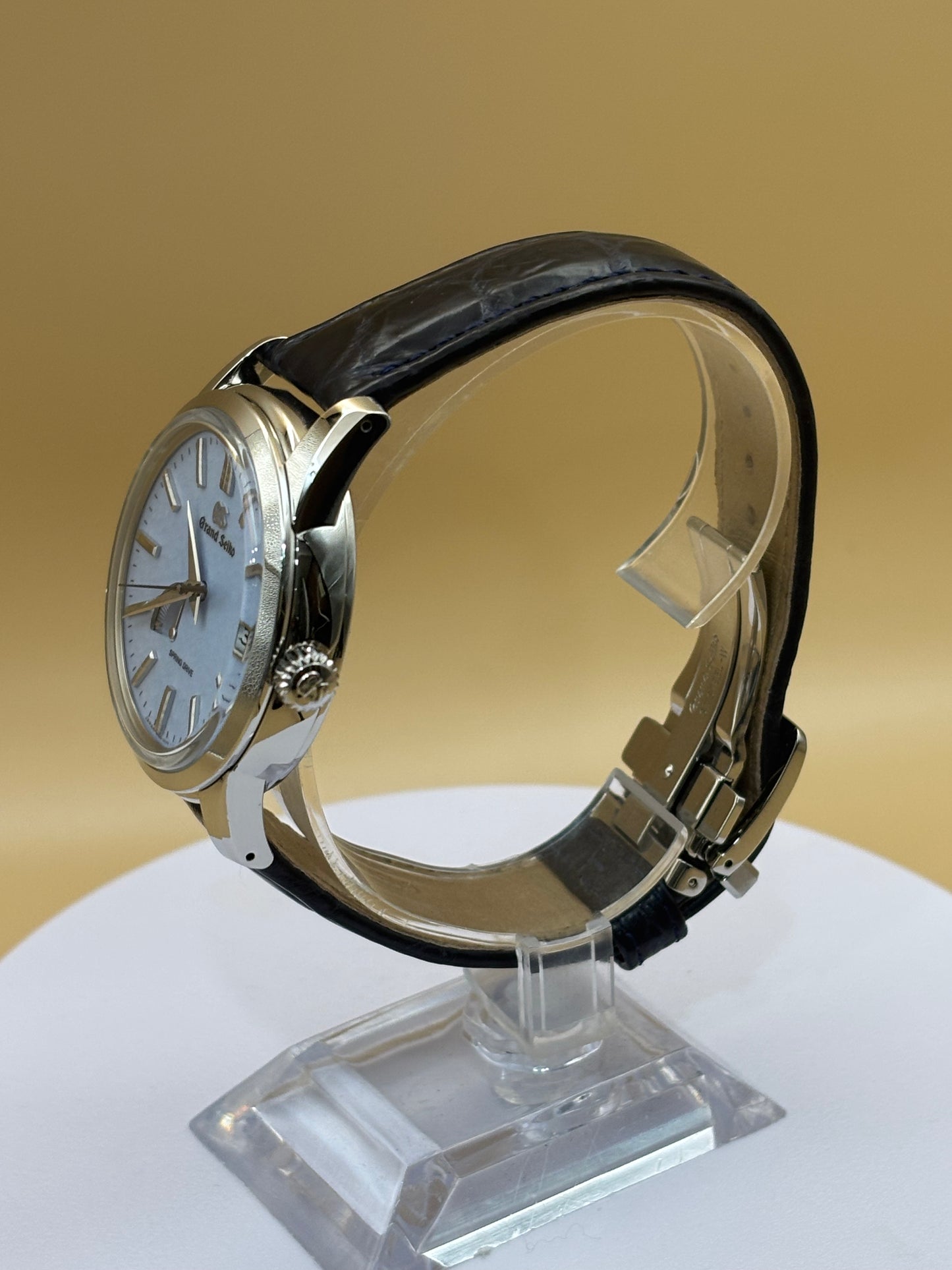 Grand SEIKO Spring Drive SkyFlake on a leather strap