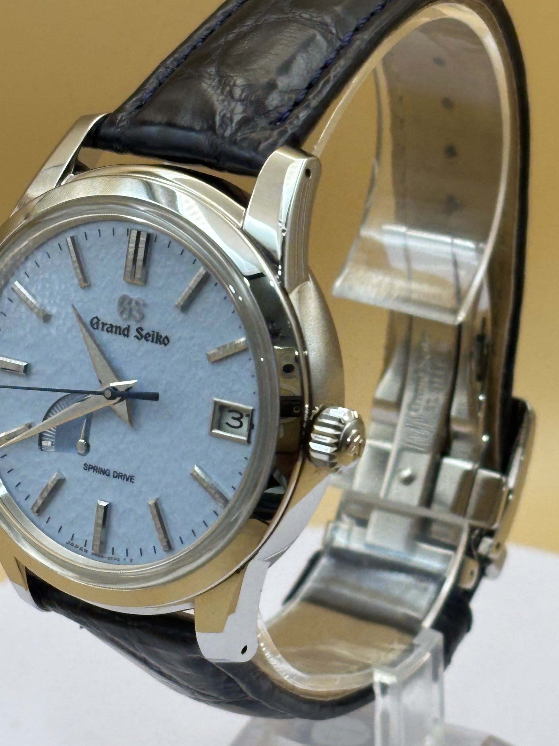 Grand SEIKO Spring Drive SkyFlake on a leather strap