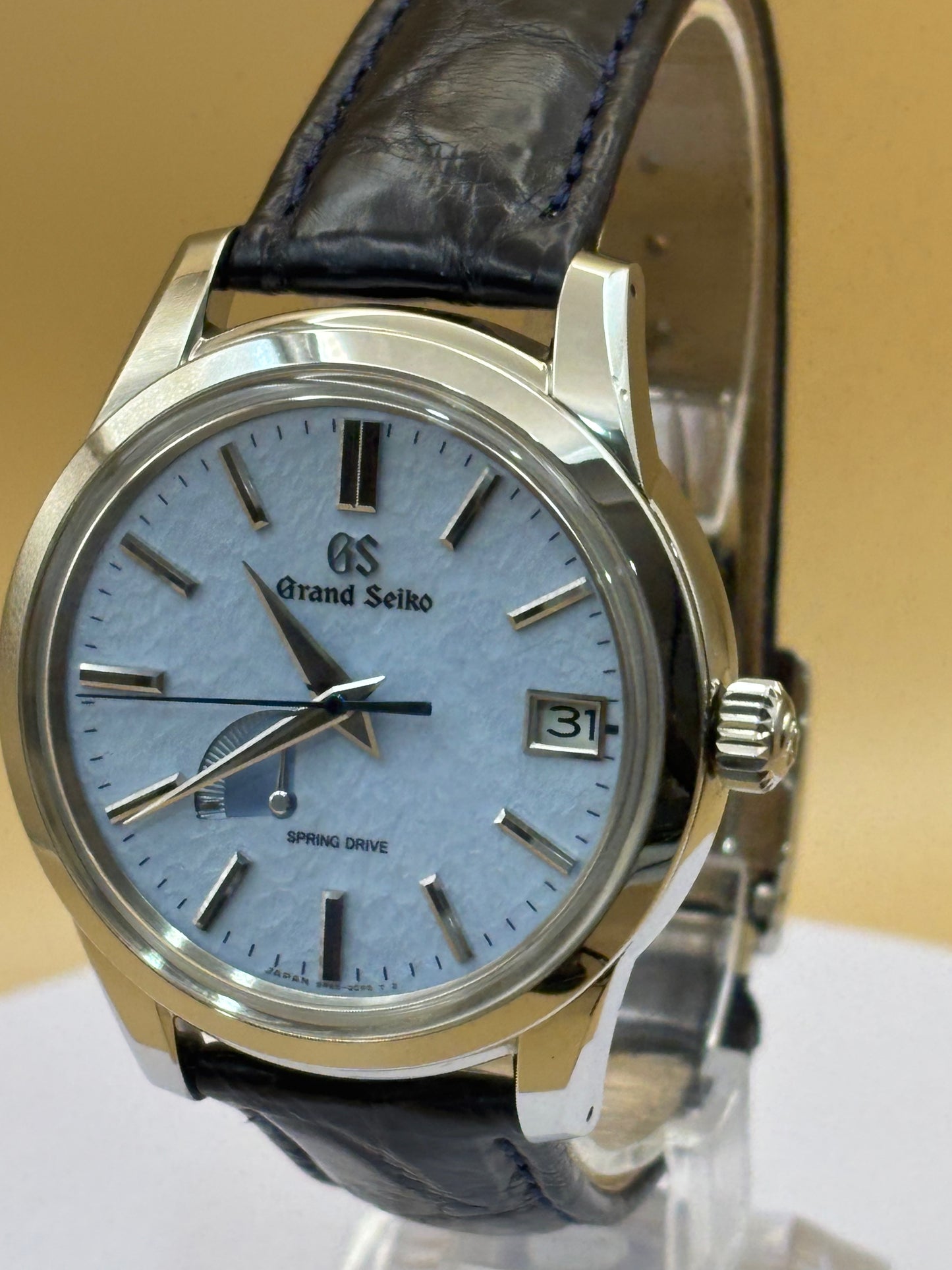 Grand SEIKO Spring Drive SkyFlake on a leather strap