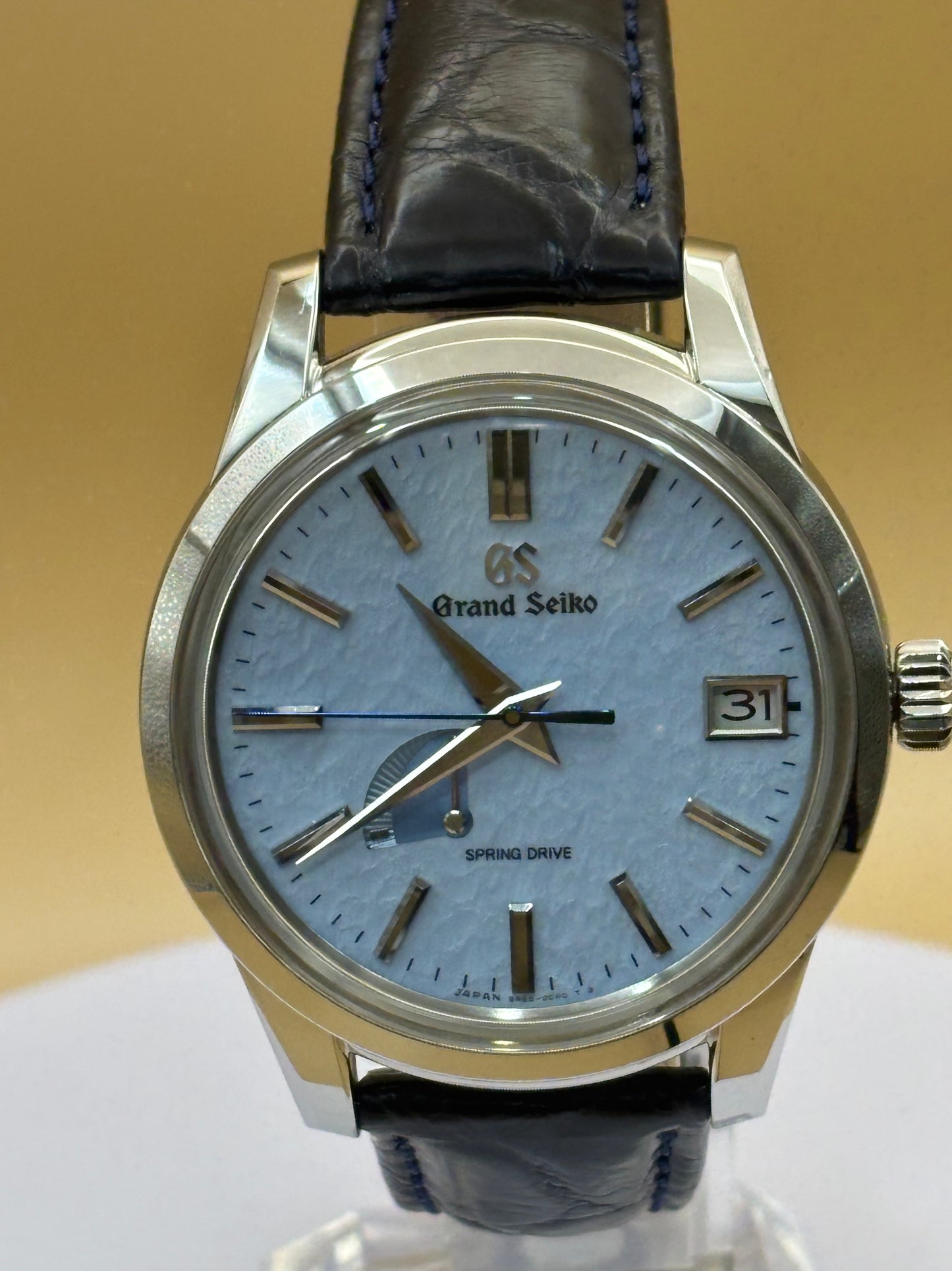Grand SEIKO Spring Drive SkyFlake on a leather strap