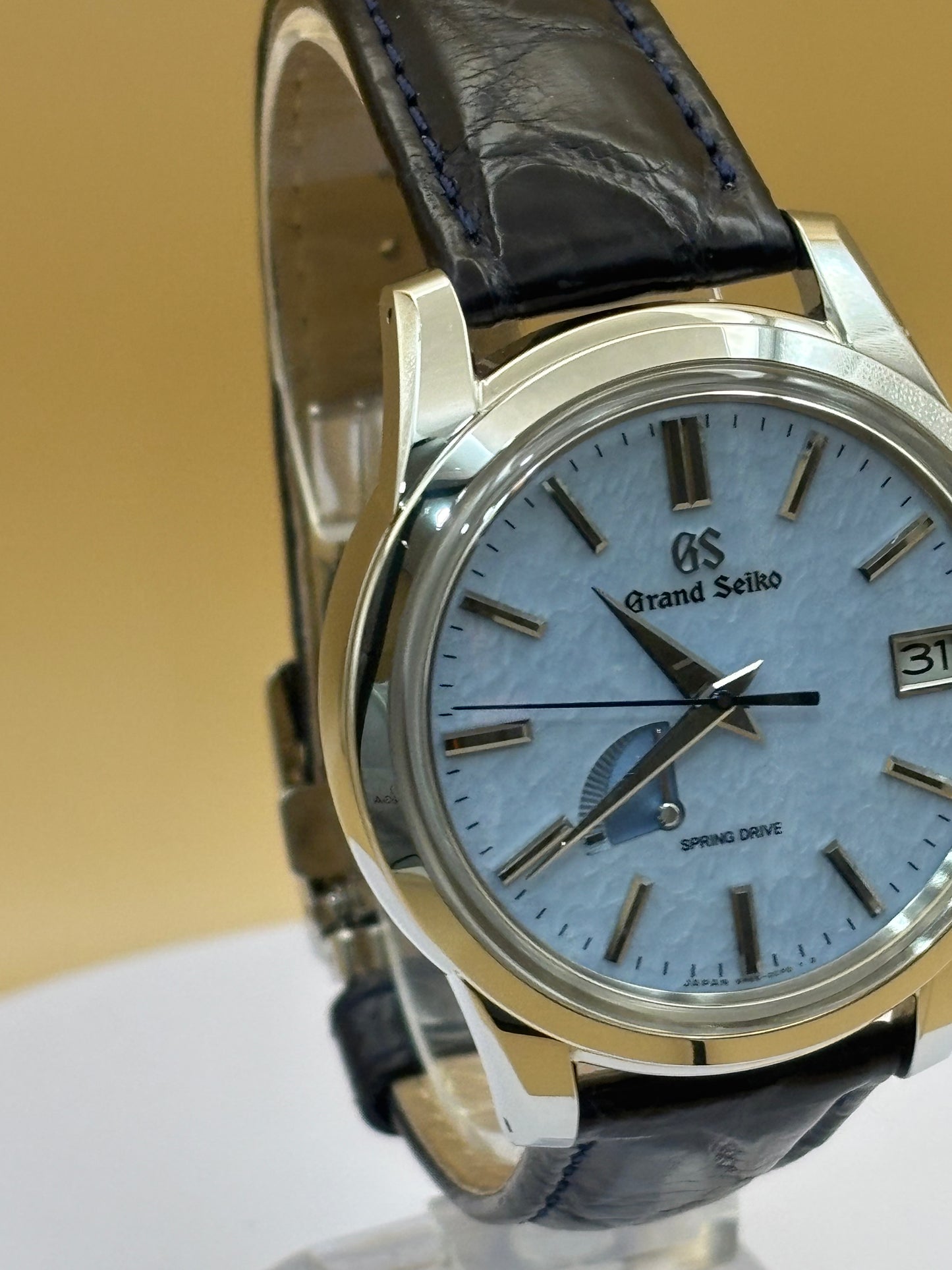 Grand SEIKO Spring Drive SkyFlake on a leather strap