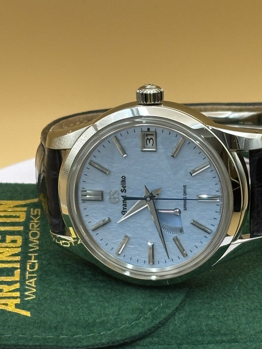 Grand SEIKO Spring Drive SkyFlake on a leather strap