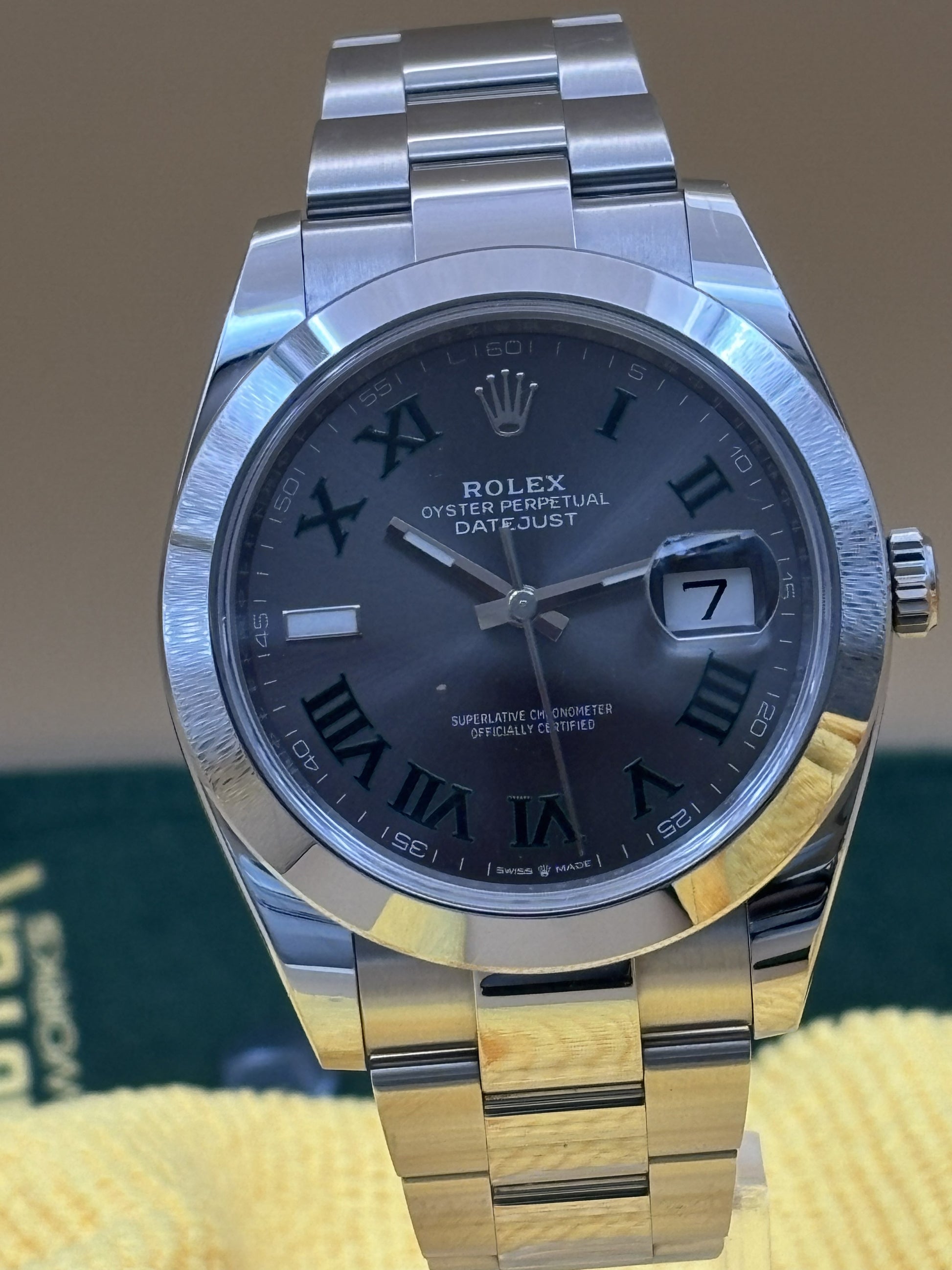 Rolex Datejust "Wimbledon" with Oyster steel bracelet watch.