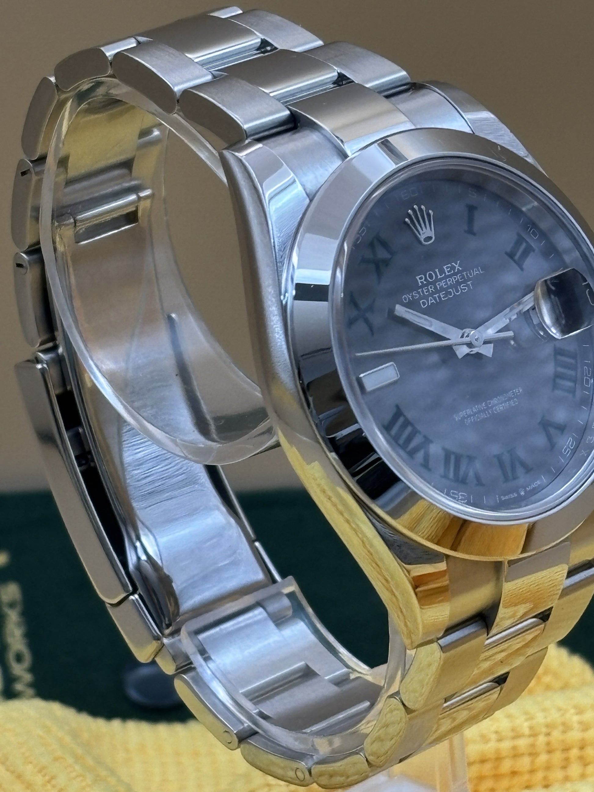 Rolex Datejust "Wimbledon" with Oyster steel bracelet watch.