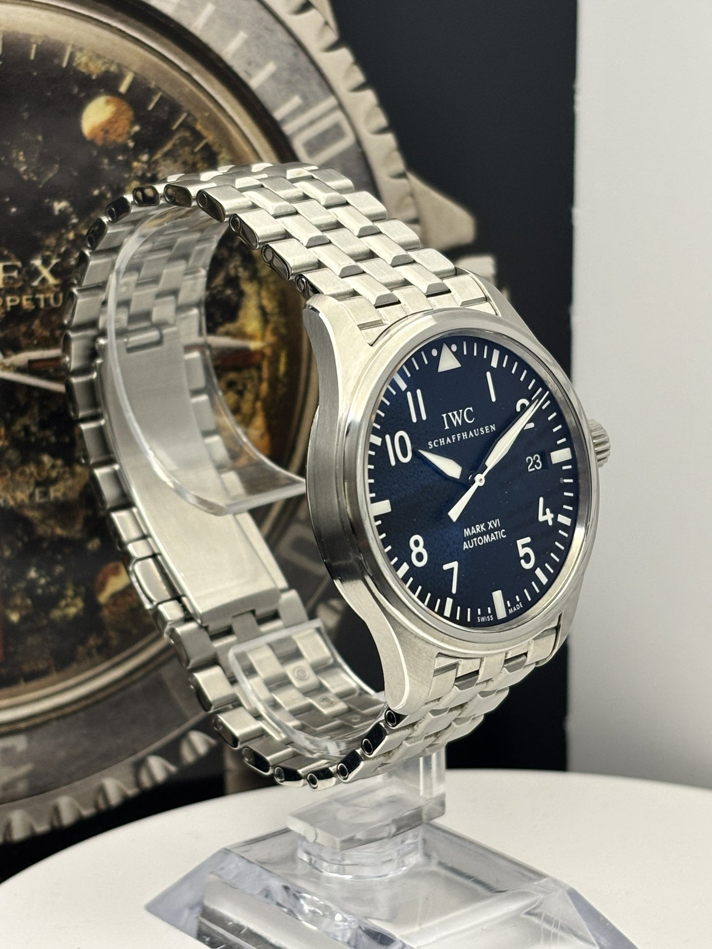 IWC Pilot Mark XVI with a steel bracelet