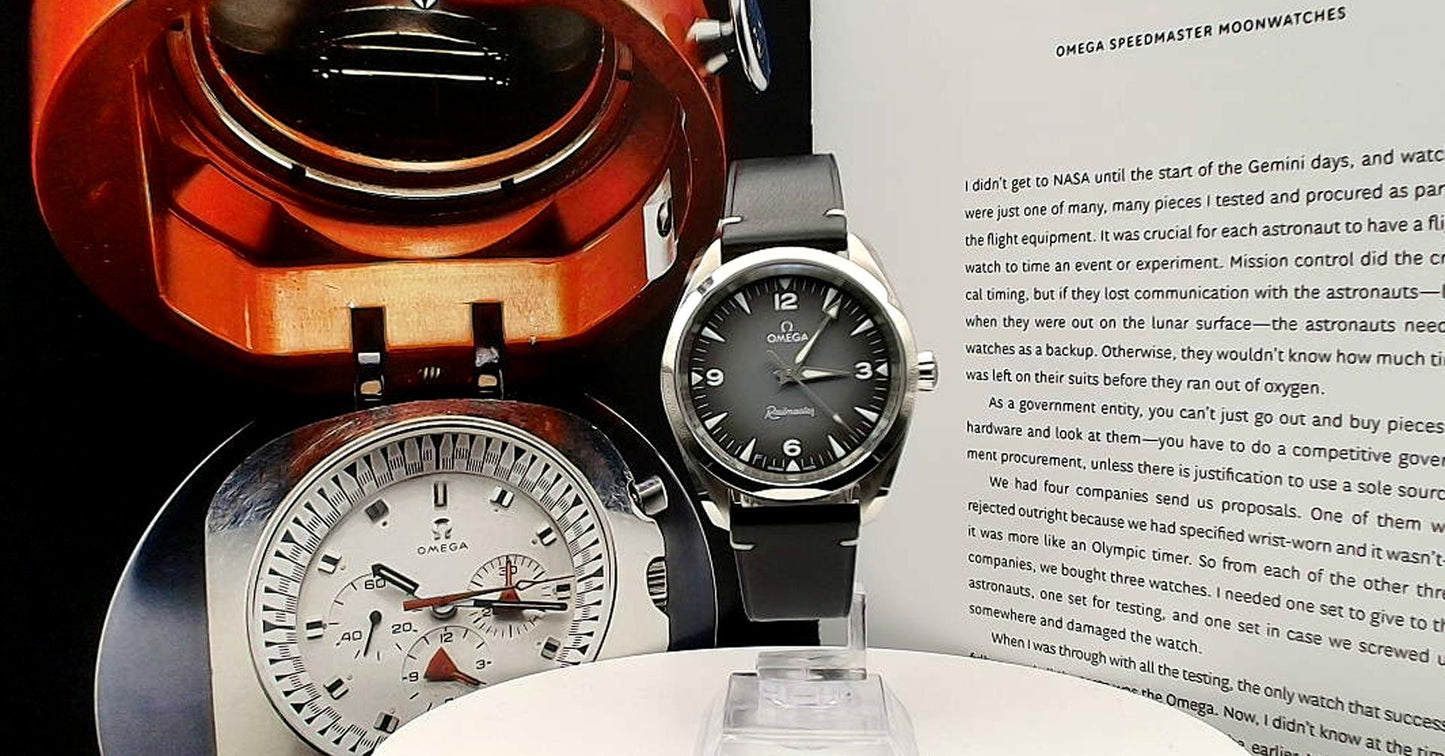 Omega Railmaster 2026 model on a leather strap.