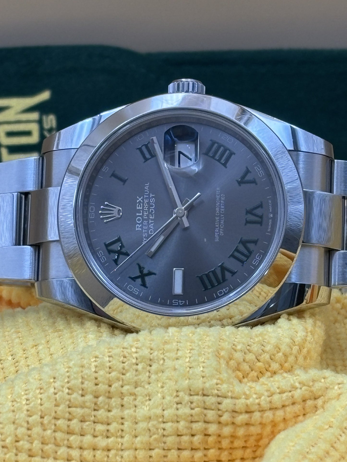 Rolex Datejust "Wimbledon" with Oyster steel bracelet watch.