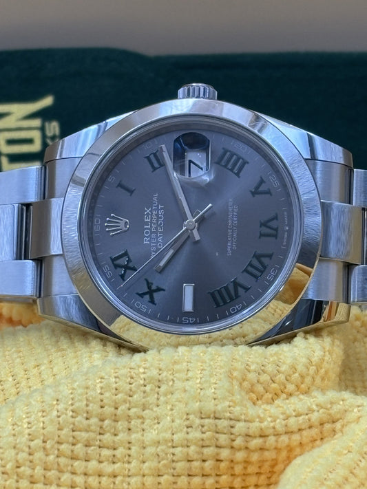 Rolex Datejust "Wimbledon" with Oyster steel bracelet watch.