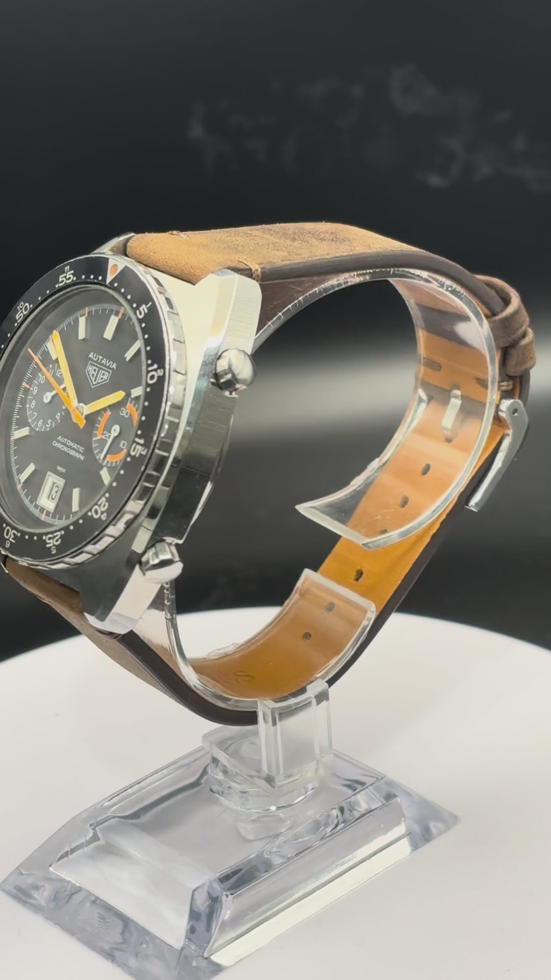 Vintage 1970's Rare Heuer Autavia watch in near mint condition