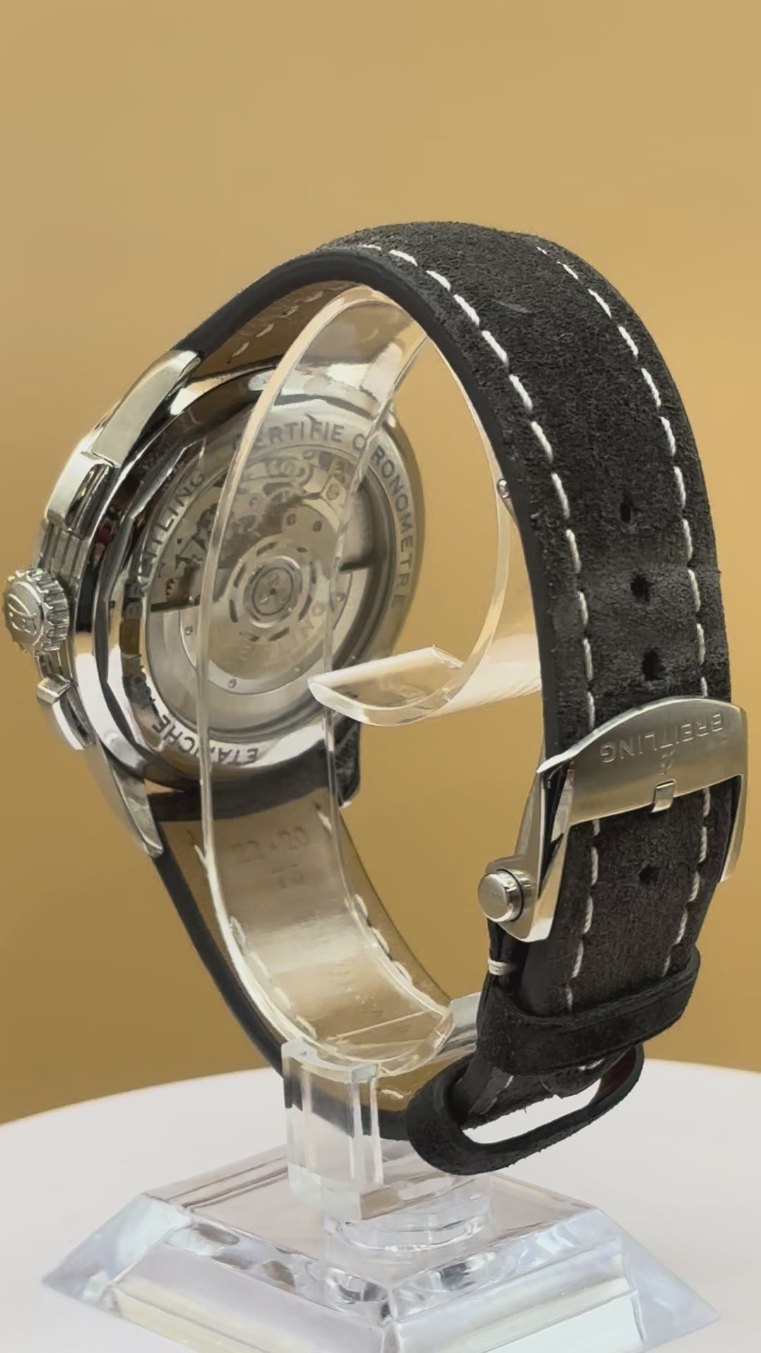 Breitling Premier B01 Chronograph watch with a leather strap.